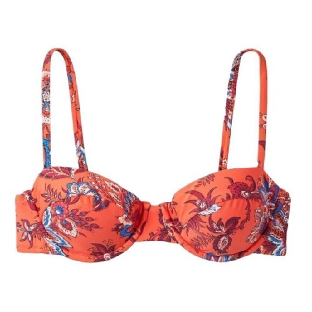RHODE X Target Large Leafy Floral Print Underwire Bikini Swim Top XXS NWOT